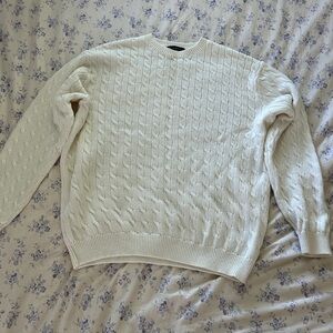 Brandy Melville White Cable Knit Sweater
